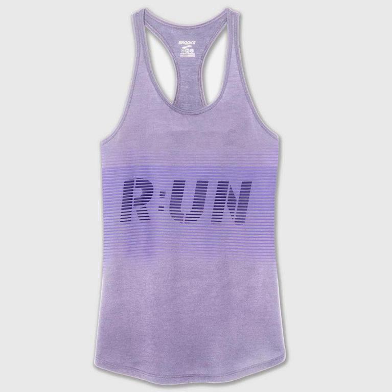 Brooks Distance Graphic Israel - Women's Running Tank Top - Purple (94051-KYVC)